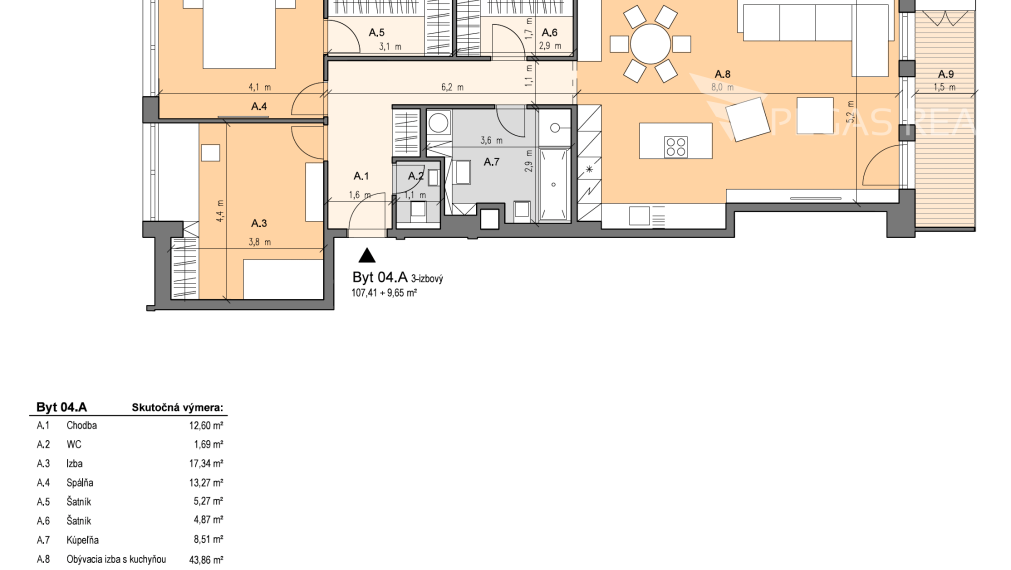 **PREDANÝ** Prémiový veľkometrážny kompletne zariadený 3i byt s balkónom v Ružinove