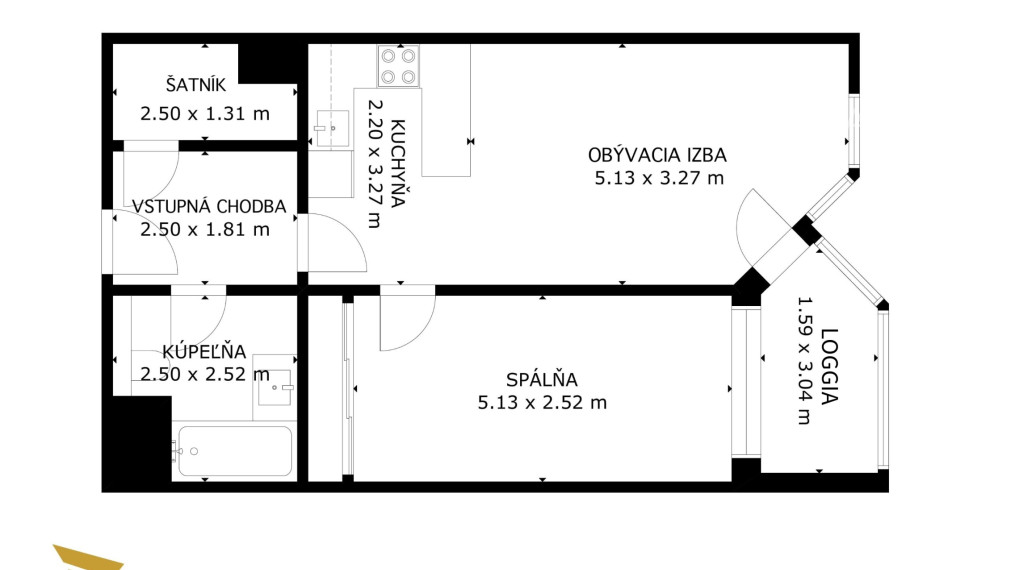 Svetlý 2-izbový byt s loggiou - Jégeho alej, Bratislava – Ružinov