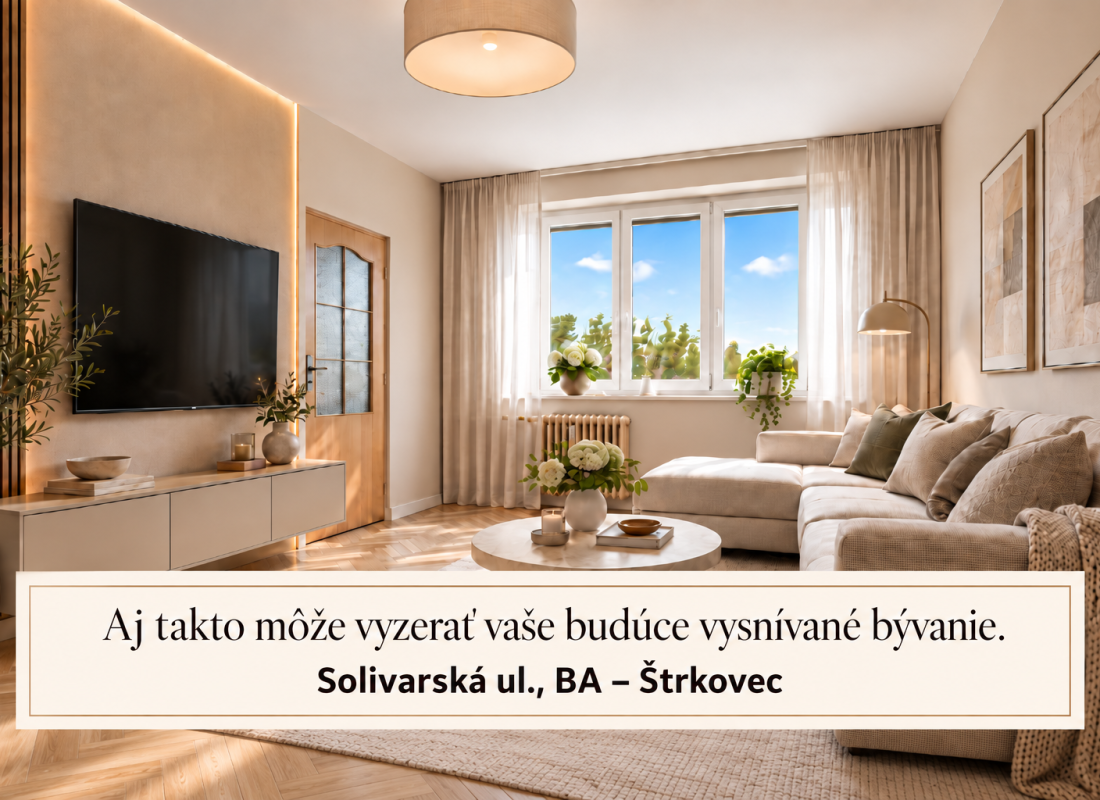 3-IZBOVÝ BYT S LOGGIOU NA ŠTRKOVCI | SOLIVARSKÁ ULICA | 61,5 m²